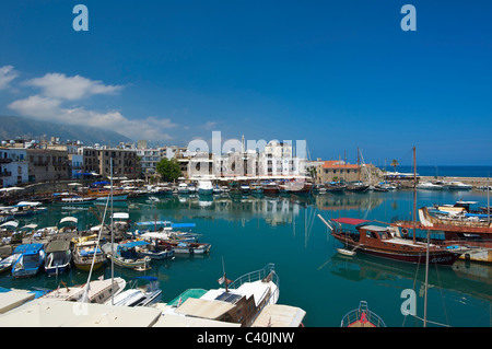 Nord-Zypern, Zypern, Europa, Hafen, Hafen, Meer, Boote, Girne, Keryneia Stockfoto