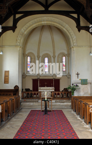 Innenraum der St. Lukas Kirche, Frampton Mansell, Gloucestershire, England, Vereinigtes Königreich Stockfoto