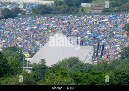 Amerikaner 2010 Glastonbury Festival Of Contemporary Performing Arts Festival würdig Bauernhof Pilton Somerset England Großbritannien 40. Jahr Gl Stockfoto