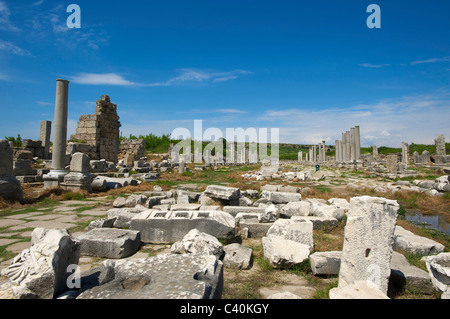 Türkisch, Riviera, Ausgrabungen, Ruinen von Perge, Antalya, türkische Riviera, Türkei Stockfoto