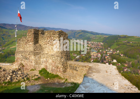 Das Schloss in Rytro Dorf, Beskid Bienenhonigs Region, Polen Stockfoto