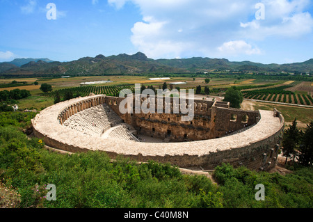 Türkische Riviera, Theater, Amphitheater von Aspendos, Türkei Stockfoto