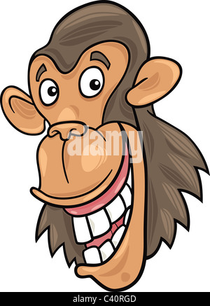Cartoon-Illustration der lustige Schimpanse Affe Stockfoto