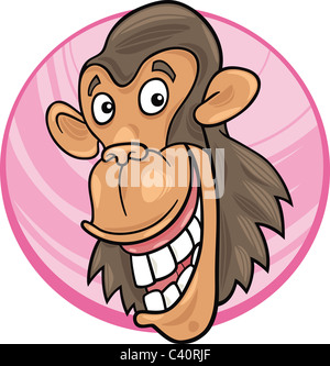 Cartoon-Illustration der lustige Schimpanse Affe Stockfoto