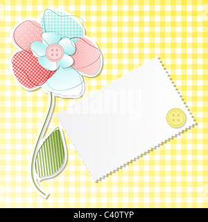 Quadrierten Hintergrund mit Blume Stockfoto