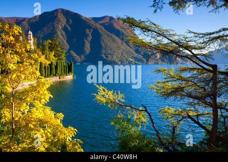 Castagnola, Schweiz, Europa, Kanton Tessin, See, Lago di Lugano, Park, Villa, Bäume, Herbst-Färbung, Herbst Stockfoto