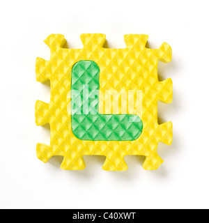 Alphabet-Puzzle-Stück L Stockfoto