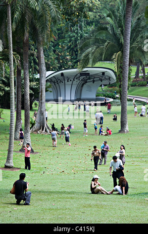 Shaw Foundation Symphony Stage set in The National Botanic Gardens in Singapur Republik von Singapur Asien Stockfoto