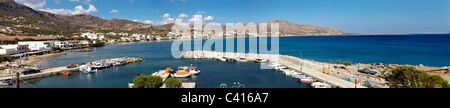 Die Stadt von Makry Gialos und umliegenden Gebieten in Süd-Kreta, Griechenland, Europa. Stockfoto