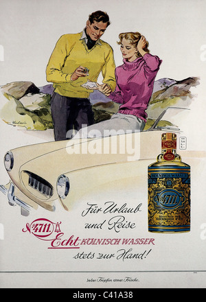 Werbung, Kosmetik, Parfüm, 'Eau de Cologne 4711', 1957, Zusatz-Rechte-Clearenzen-nicht verfügbar Stockfoto