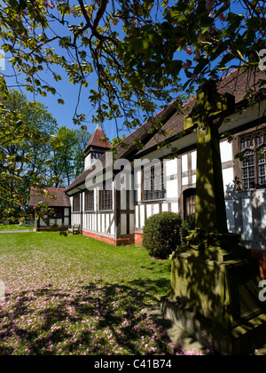 Halbe Fachwerkhaus Kirche von Great Altcar in der Nähe von Formby in Lancashire, England Stockfoto