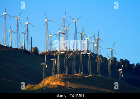 Stromerzeugende Windmühlen Tehachapi, CA Stockfoto