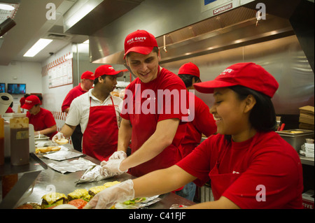 Fünf Jungs Burger und Pommes frites Lage im Zentrum Metrotech im New Yorker Stadtteil Brooklyn Stockfoto