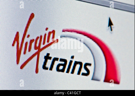 Nahaufnahme von Virgin Trains-Logo auf ihrer Website gesehen. (Nur zur redaktionellen Verwendung: print, TV, e-Book und redaktionelle Webseite). Stockfoto