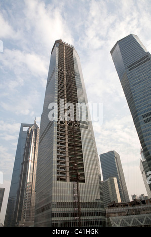 Ansicht von Gebäuden in der Stadt, Pudong, Shanghai, China Stockfoto