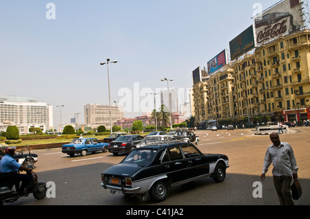 Midan (Kreis) Tahrir in Kairo, die das Zentrum der Proteste und Demonstrationen im Jahr 2011. Stockfoto