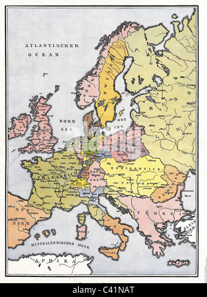 Karte, Europa, Mitteleuropa 1809, zusätzliche-Rechte-Clearences-nicht verfügbar Stockfoto