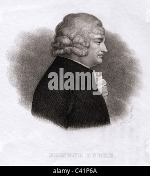 Burke, Edmund, 12.1.1729 - 9.7.1797, englischer Politiker, Autorin/Autor, Porträt, Stahlstich von Carl Mayer, Jahrhundert, Artist's Urheberrecht nicht gelöscht werden Stockfoto