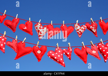 Herzen auf Linie Stockfoto