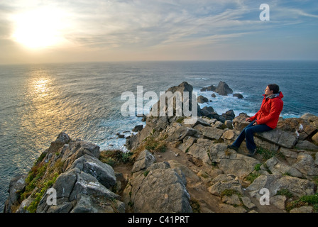 Punta De La Estaca de Bares Landzunge, in der Nähe von Porto Bares, Galicien, Spanien Stockfoto