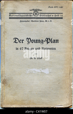 Geographie / Reisen, Deutschland, Politik, Weimarer Republik, Reparationen, Jugendplan, Heft 'der Jugendplan 67 Fragen und Antworten' 67 von Alfred Pfaff, Franz Eher Nachf. Verlag, München, 1930, Additional-Rights-Clearences-not available Stockfoto