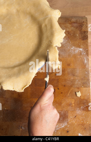 Blind backen UK vorbereiten einen Gebäck Fall Stockfoto