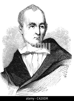 Houston, Samuel 'Sam', 2.3.173 - 23 7.1863, US-General und Politiker (Dem), Präsident der Republik Texas 22.10.186 - 10.12.186 und 13.12.1-4.1844, Porträt, Holzgravur, 'illustrierte Chronik', Leipzig, 1844, Stockfoto