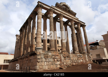 Der Römerzeit Tempel der Diana (Templo de Diana) bei Merida in der Region Extremadura in Spanien. Stockfoto