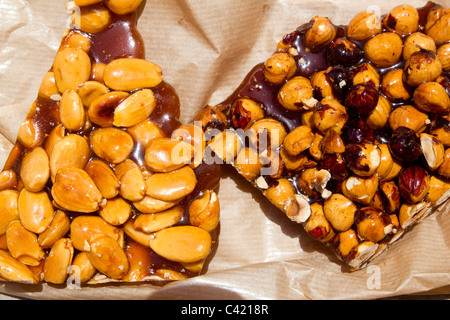 kandierte Mandeln und Haselnüsse Muttern Mittelmeernahrung Weet dessert Stockfoto