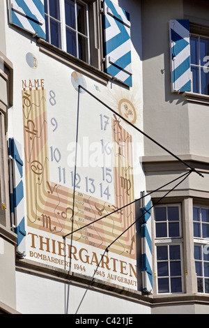 Sun dial, Schaffhausen, Schweiz Stockfoto