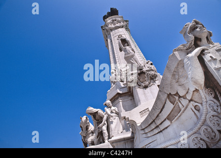 Marques Pombal Platz, Kreisverkehr auf der Avenida da Liberdade (Liberty Avenue) in Lissabon, Portugal Stockfoto