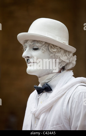 Lebende Statue Charlie Chaplin Frankreich Stockfoto