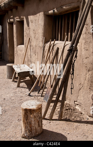 Wände, Bent alten Fort National Historic Site, La Junta, Colorado. Stockfoto