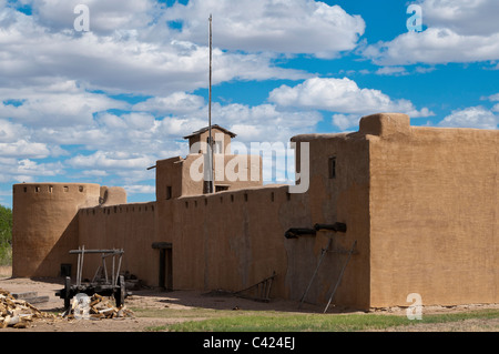 Außenwände, Bent es Old Fort National Historic Site, La Junta, Colorado. Stockfoto