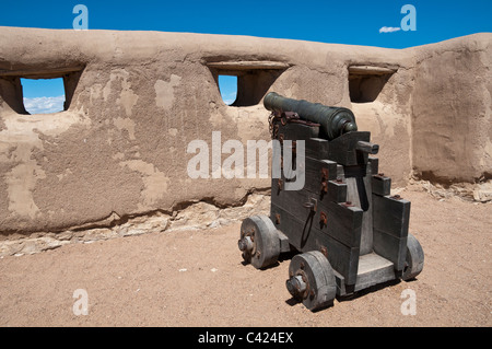 Kleine Kanone, Bent es Old Fort National Historic Site, La Junta, Colorado. Stockfoto