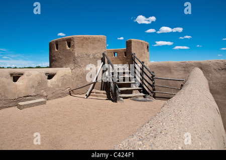 Ecke Bastion, Bent es Old Fort National Historic Site, La Junta, Colorado. Stockfoto