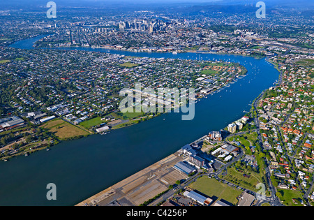 Luftaufnahme von Backbord Wharf Precinct Hamilton Brisbane Stockfoto