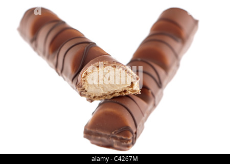 Zwei Bars Kinder Beuno Milch und Haselnüssen Stockfoto