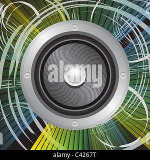 Lautsprecher mit Grunge-Effekt-Hintergrund Stockfoto