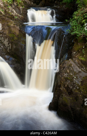 Pecca Twin Falls, Fluß Twiss, auf dem Ingleton Wasserfall Trail, North Yorkshire Stockfoto