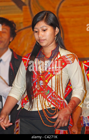 Wanchos Stämme Durchführung Tanz im Namdapha Öko-Kultur-Festival, Miao, Arunachal Pradesh, Indien Stockfoto