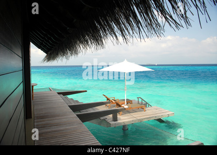 Reethi Rah, Luxus resort auf den Malediven, Indischer Ozean, stimmten die Top-Resort der Welt im Jahr 2007 Stockfoto