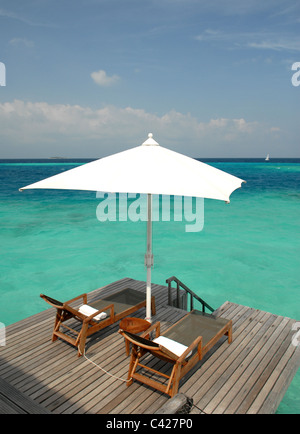 Reethi Rah, Luxus resort auf den Malediven, Indischer Ozean, stimmten die Top-Resort der Welt im Jahr 2007 Stockfoto