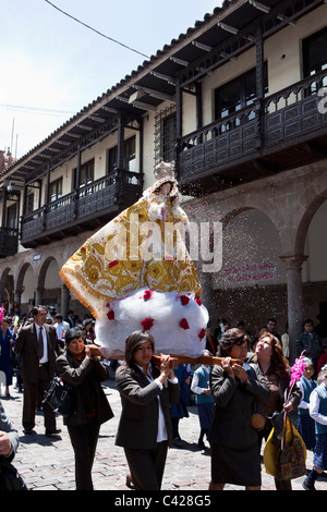 Cusco, Peru, Cuzco, Prozession. UNESCO-Weltkulturerbe. Stockfoto