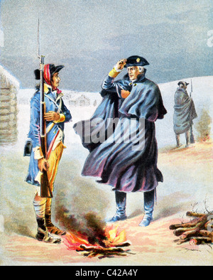 Während der amerikanischen Revolution, George Washington und seine Kontinentalarmee verbrachte lagerten im Winter 1777-1778 in Valley Forge. Stockfoto