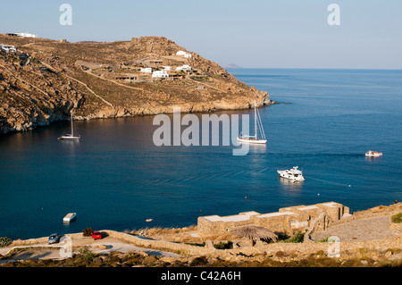 Super Paradise Beach, Mykonos, Kykladen, Griechenland. Stockfoto