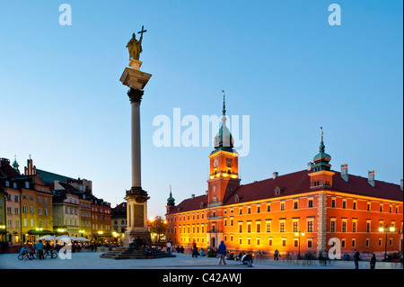 König Zygmund Spalte und königliche Schloss, Altstadt, Warschau, Polen Stockfoto