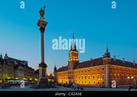 König Zygmund Spalte und königliche Schloss, Altstadt, Warschau, Polen Stockfoto