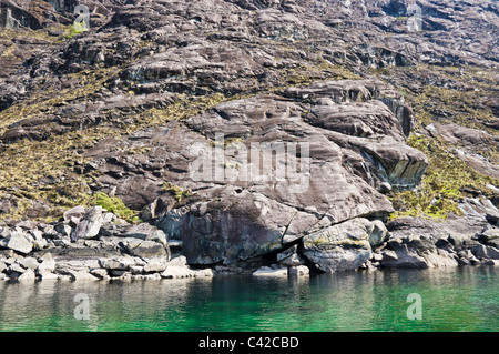 Der Fels auf dem Weg vom Loch Coruisk Elgol am Loch Scavaig Insel von Skye Schottland benannt "Die schlechten Schritt". Stockfoto