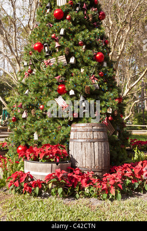 Weihnachten Weihnachtsbaum und Verzierungen an Fort Wilderness Resort in Walt Disney World, Kissimmee, Florida, USA Stockfoto